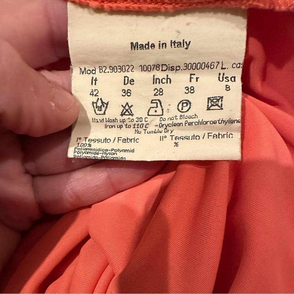 Fendissime FENDI Women’s 3/4 Sleeve Top soft stretchy peach orange Sz US 8 - Picture 4 of 6